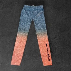 Miss Fanatic Womens L/XL  University Of Illinois Leggings Blue Orange (759)